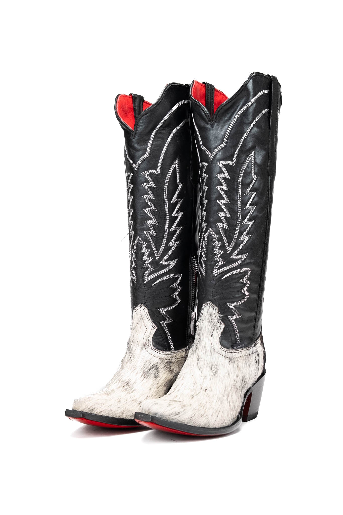 Bianca Tall Red Bottom Cowhide Snip Toe Cowgirl Boot Size 7.5 Box Q9