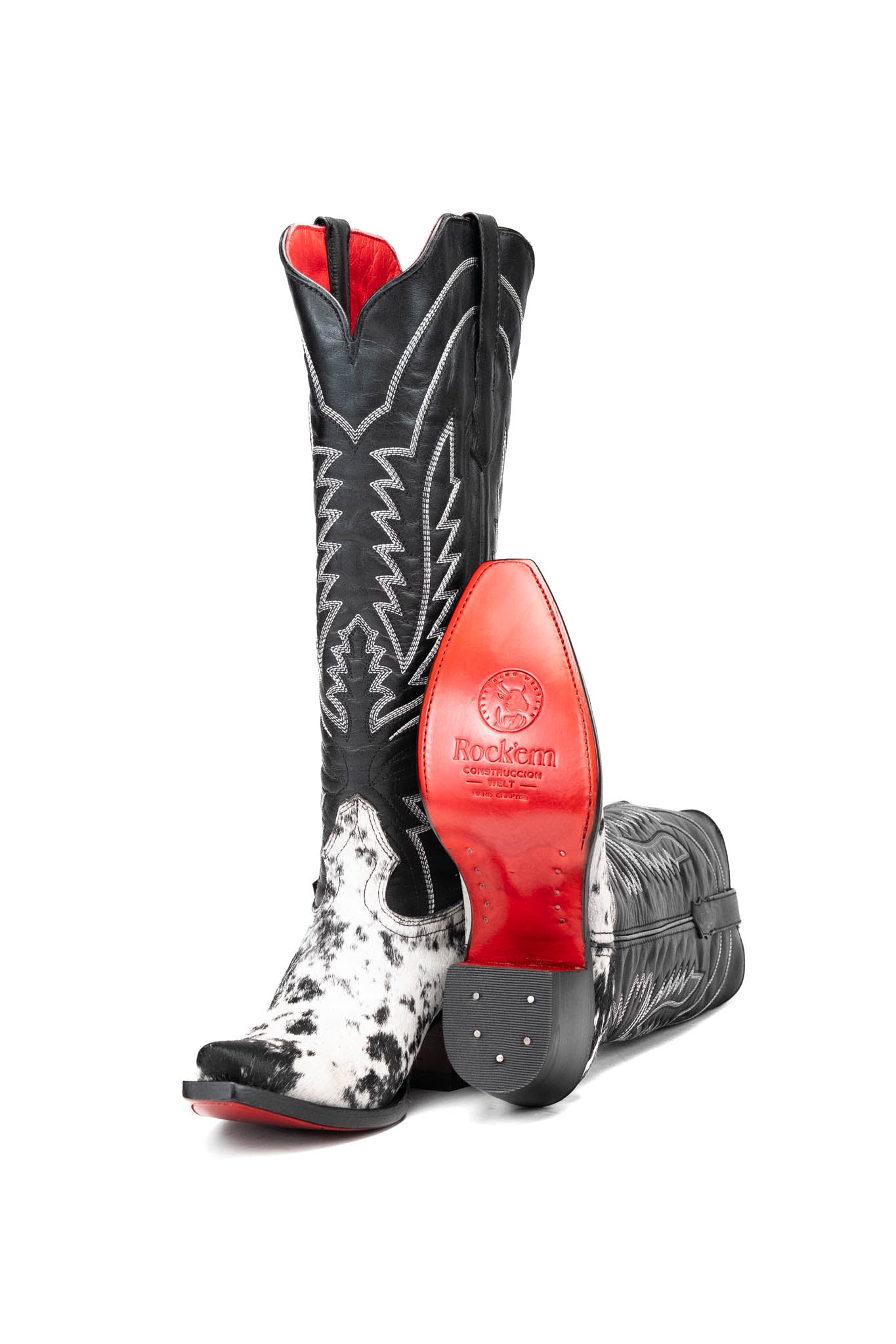 Bianca Tall Red Bottom Cowhide Snip Toe Cowgirl Boot Size 8 Box Q10