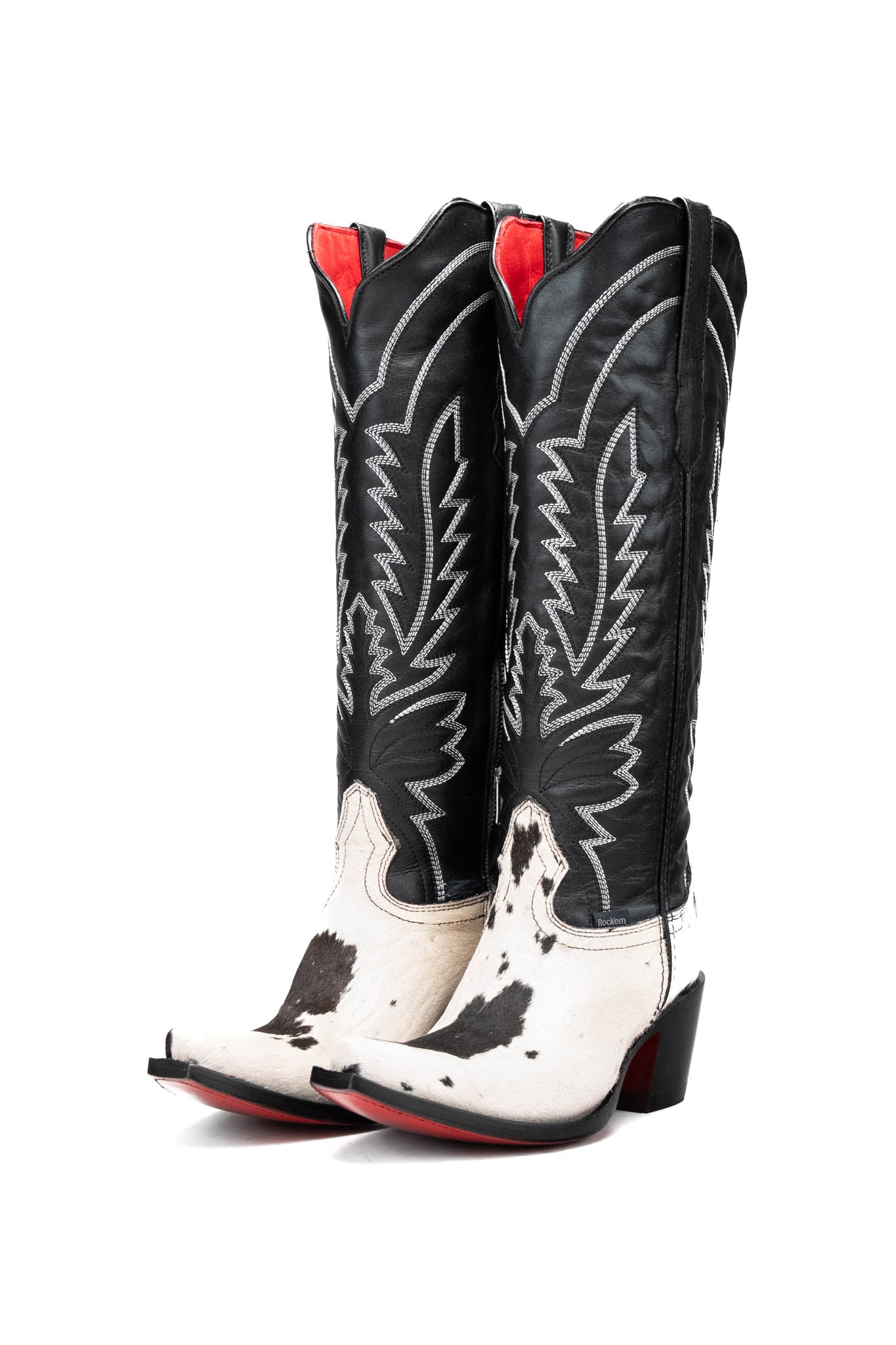Bianca Tall Red Bottom Cowhide Snip Toe Cowgirl Boot Size 8.5 Box Q14
