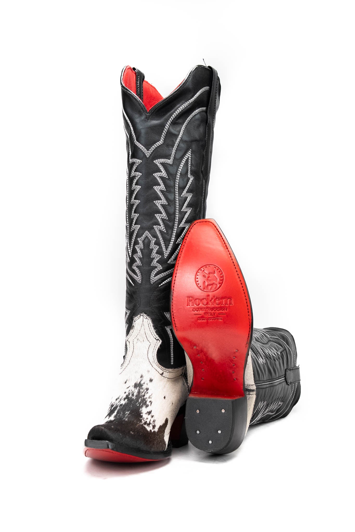 Bianca Tall Red Bottom Cowhide Snip Toe Cowgirl Boot Size 9 Box Q15