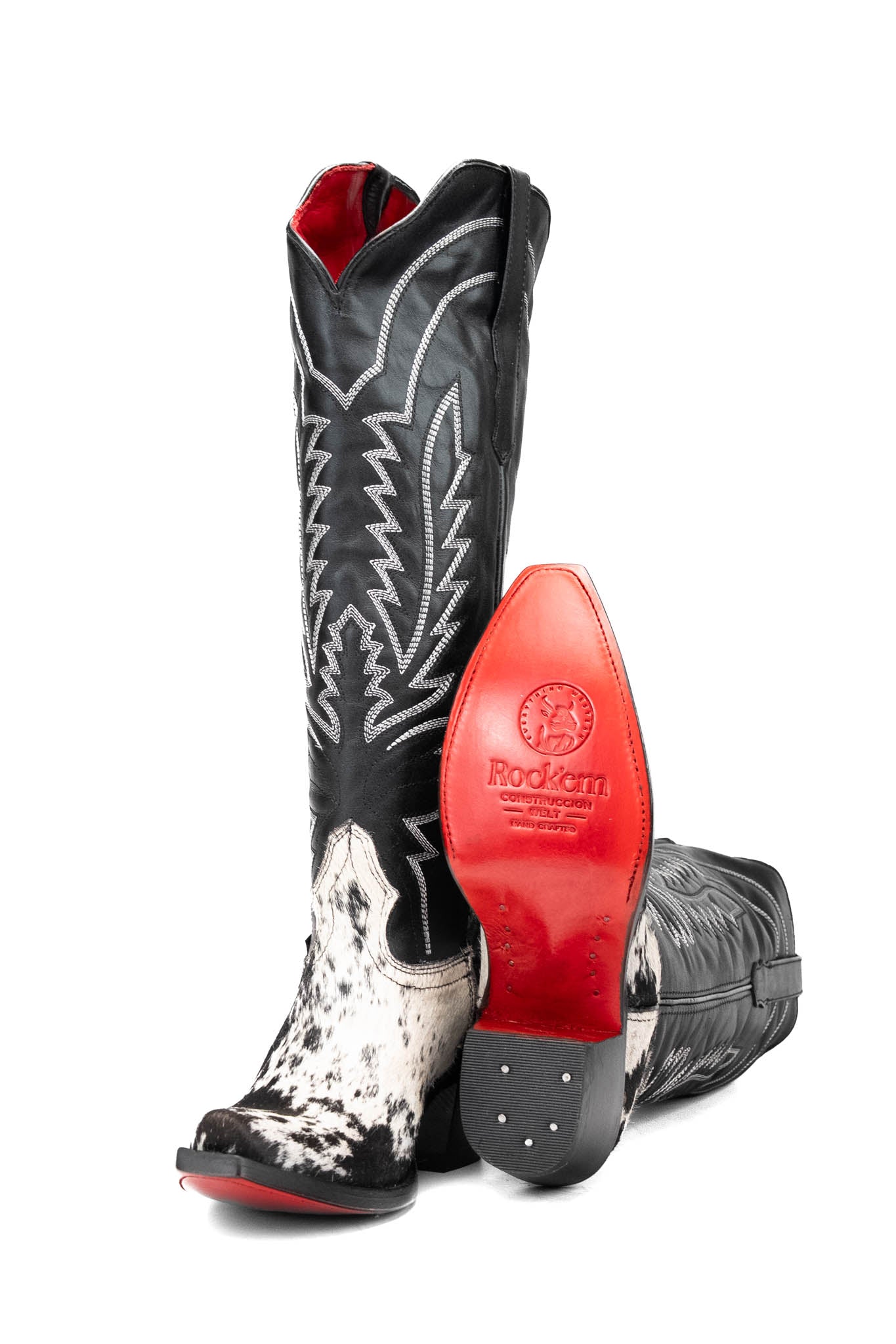 Bianca Tall Red Bottom Cowhide Snip Toe Cowgirl Boot Size 9 Box Q16