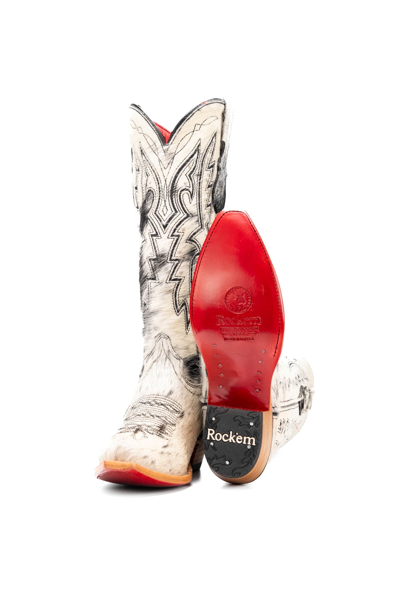 Alexa Cowhide Red Bottom Snip Toe Cowgirl Boot Size 6.5 Box RW46