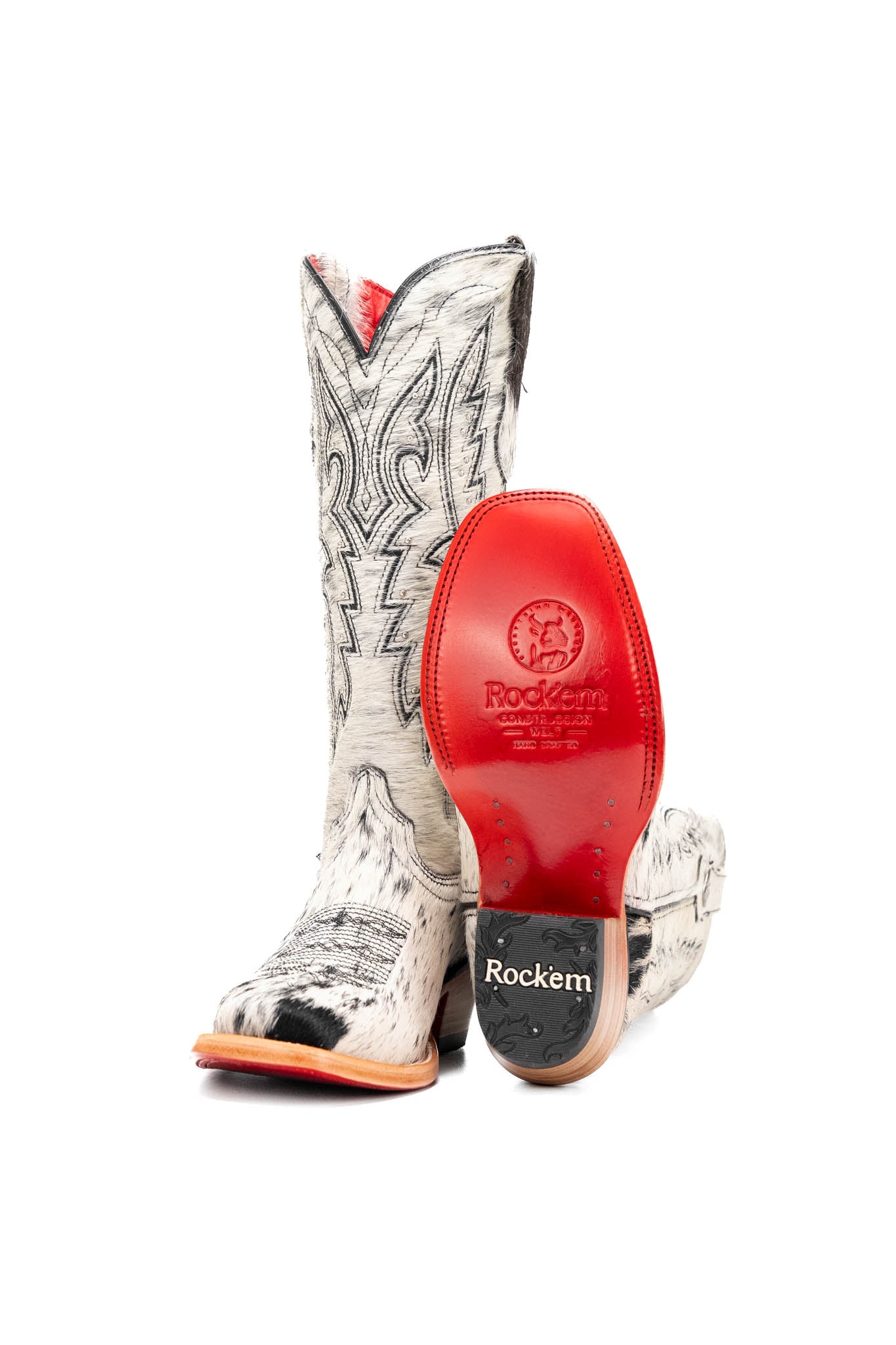 Alexa Cowhide Red Bottom Frontier Toe Cowgirl Boot Size 7.5 Box RW52