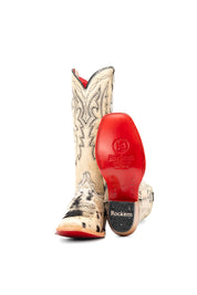 Alexa Cowhide Red Bottom Frontier Toe Cowgirl Boot Size 8.5 Box RW58