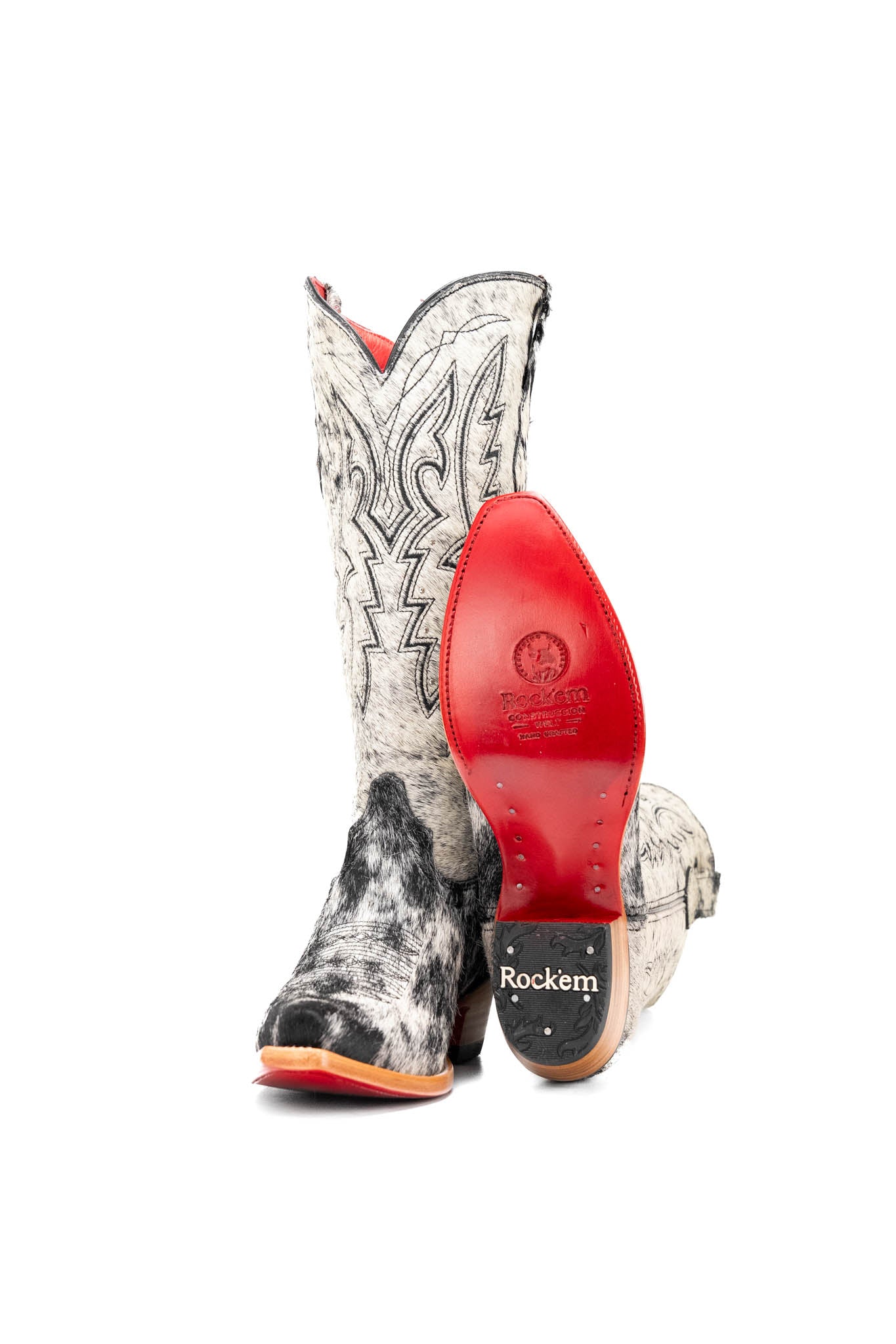 Alexa Cowhide Red Bottom Snip Toe Cowgirl Boot Size 9.5 Box RW62