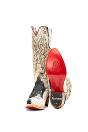 Alexa Cowhide Red Bottom Snip Toe Cowgirl Boot Size 10 Box RW65