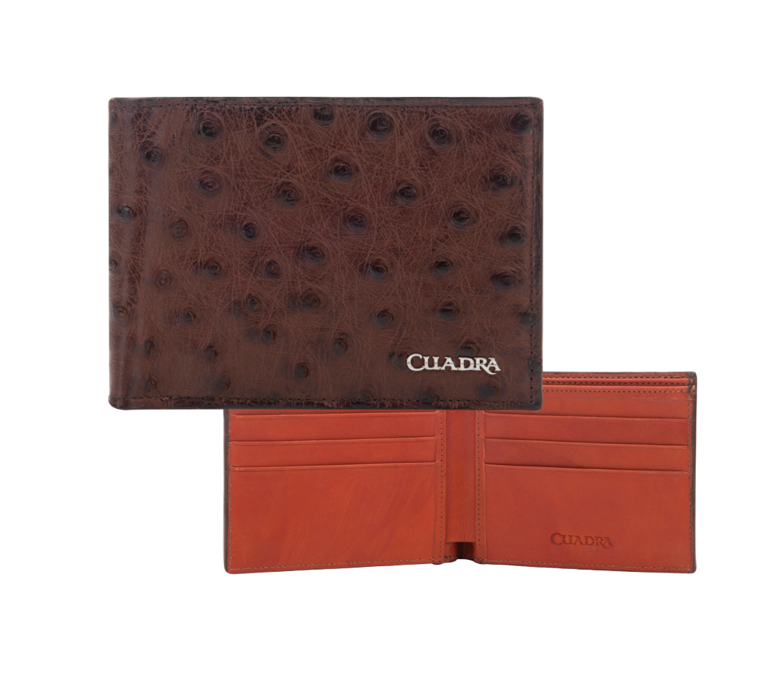 Cuadra DU295 MN Kango Tobacco Ostrich Stitching Wallet