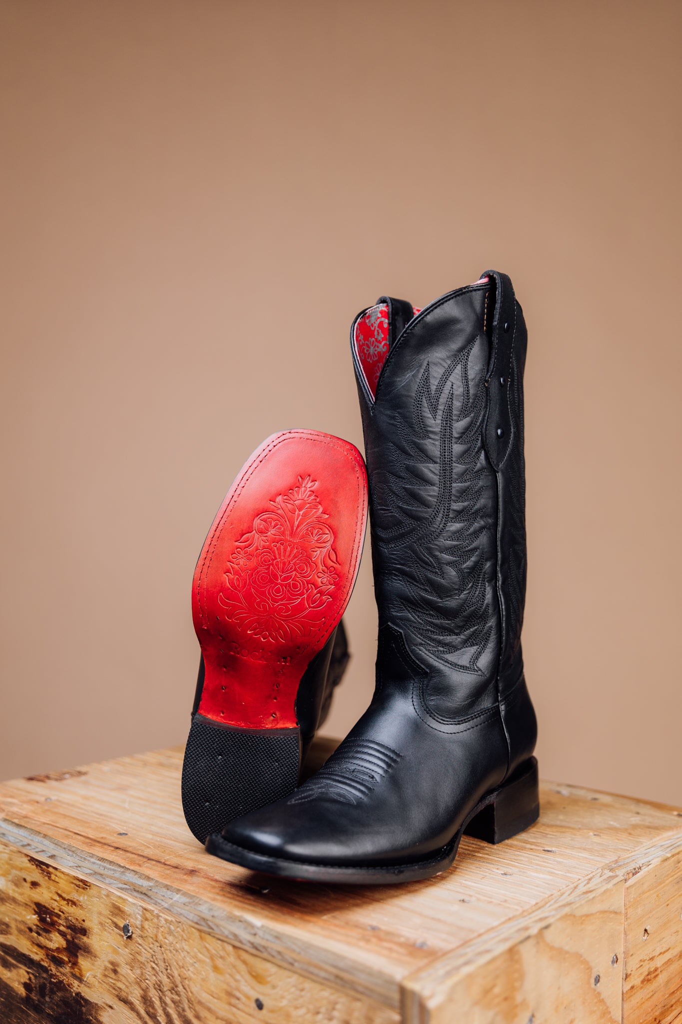 406 Ruby Ebano Red Sole Square Toe Cowgirl Boot