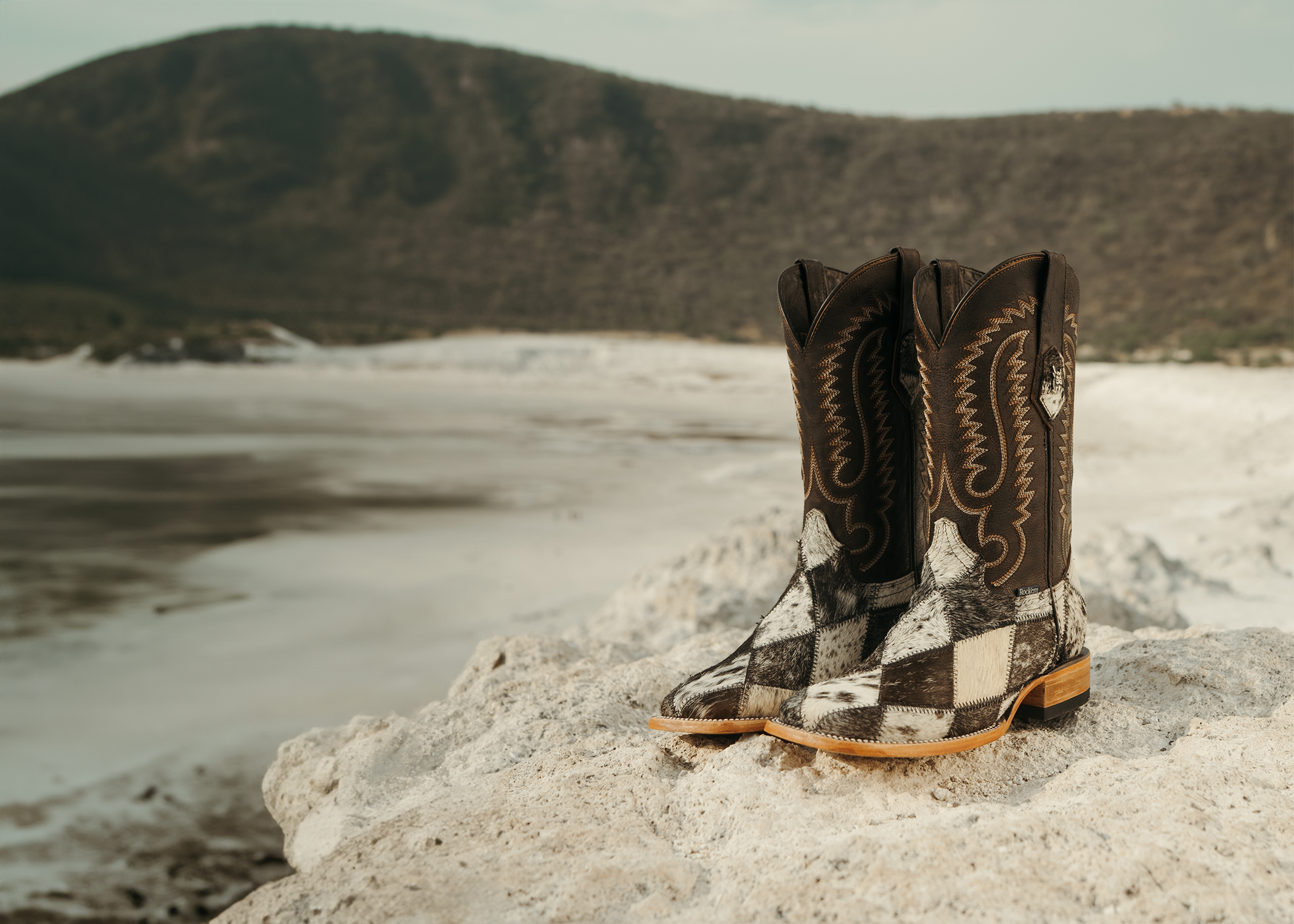 Men's Cowhide Patchwork