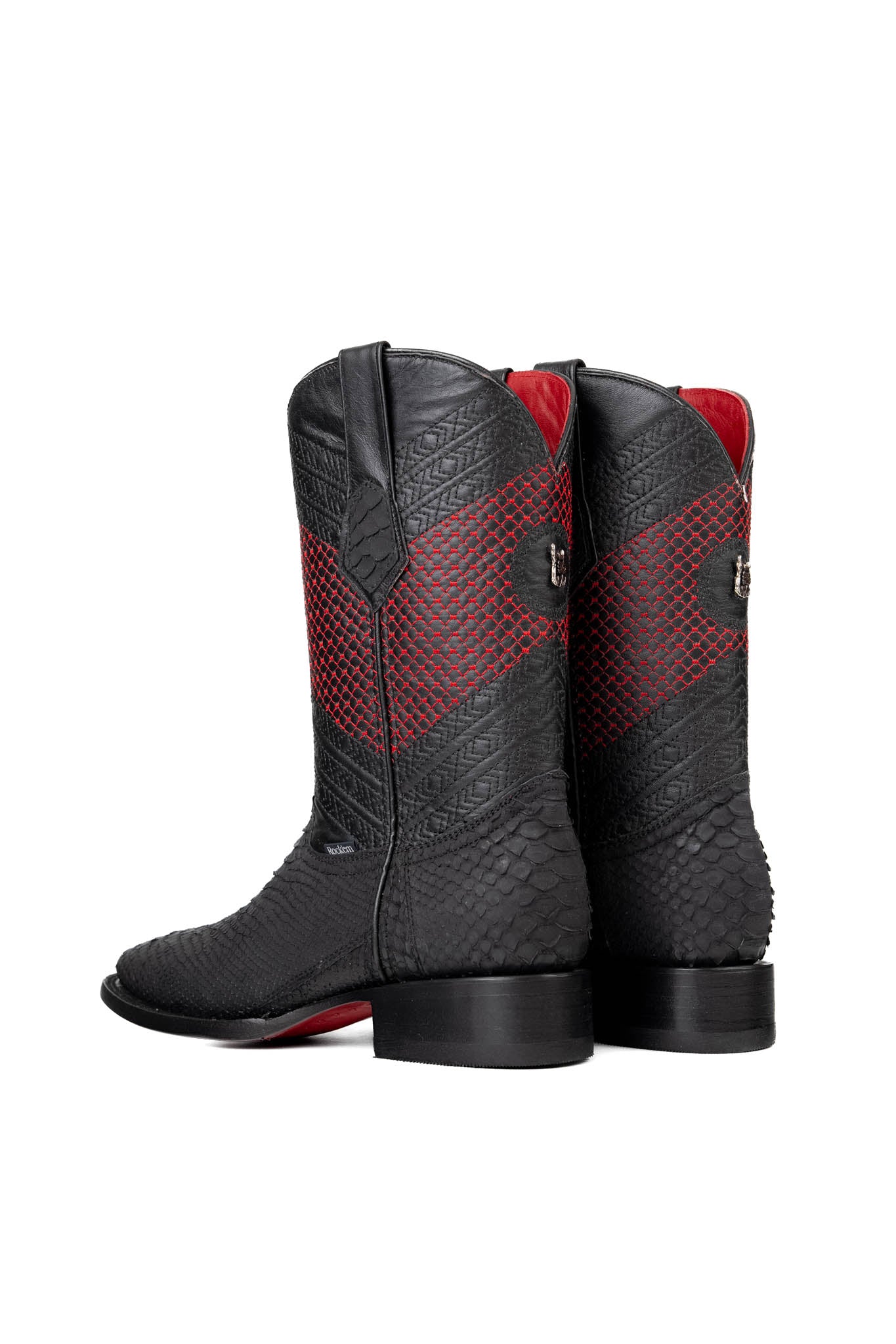 Andersen Python Exotic Red Bottom Square Toe Cowboy Boot