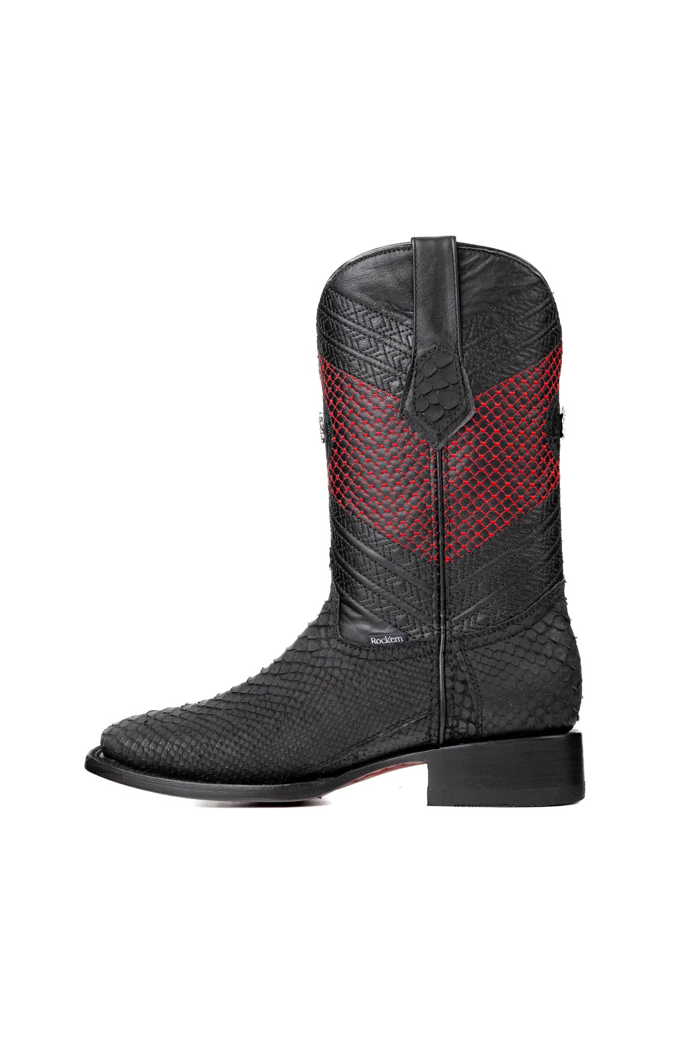 Andersen Python Exotic Red Bottom Square Toe Cowboy Boot