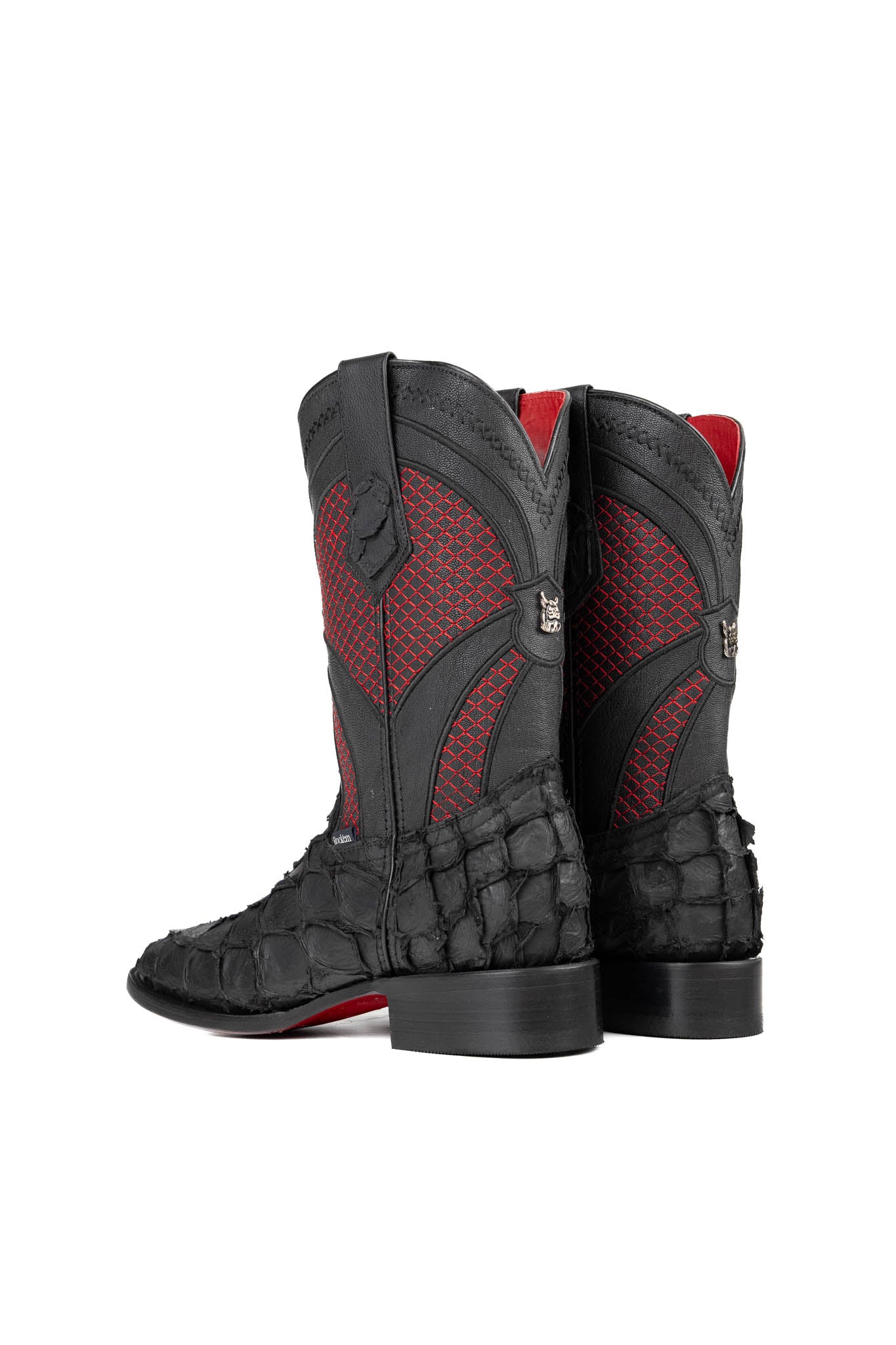 Jones Pirarucu Exotic Red Bottom Square Toe Cowboy Boot
