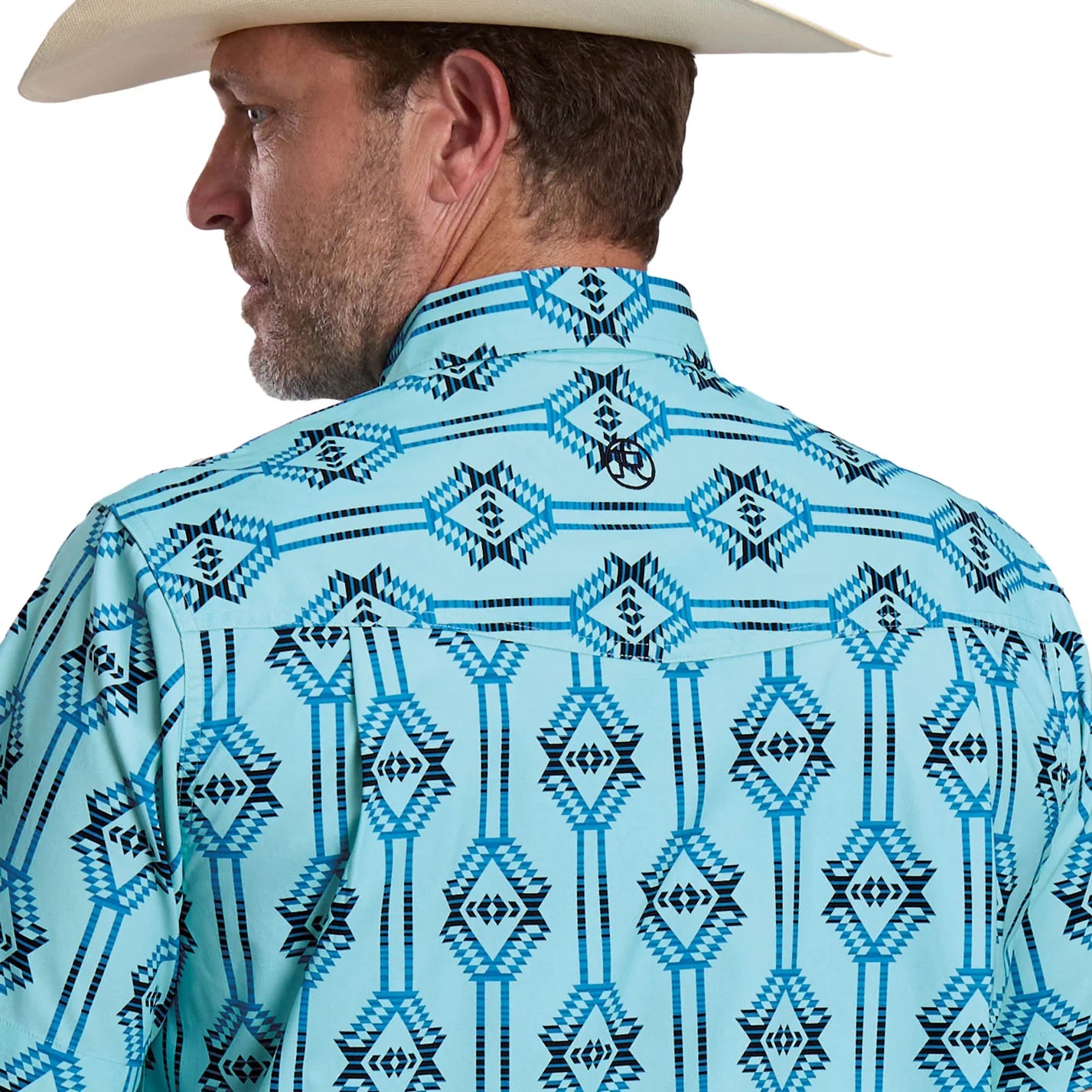 Roper Woven Aztec Short Sleeve Pearl Snap