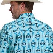 Roper Woven Aztec Short Sleeve Pearl Snap