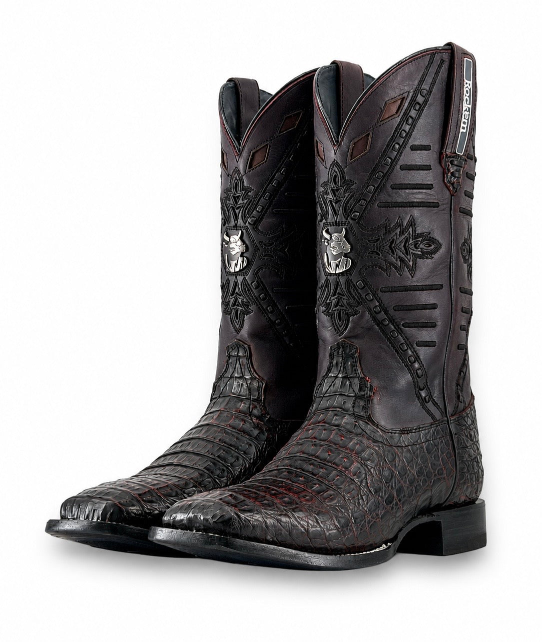 Caiman Hornback Belcrest Square Toe Cowboy Boot