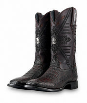 Caiman Hornback Belcrest Square Toe Cowboy Boot