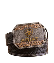 Ariat Buckle & Leather Tooled Cowboy Belt