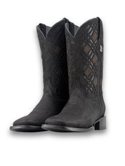 Bradley Nobuck Square Toe Cowboy Boot