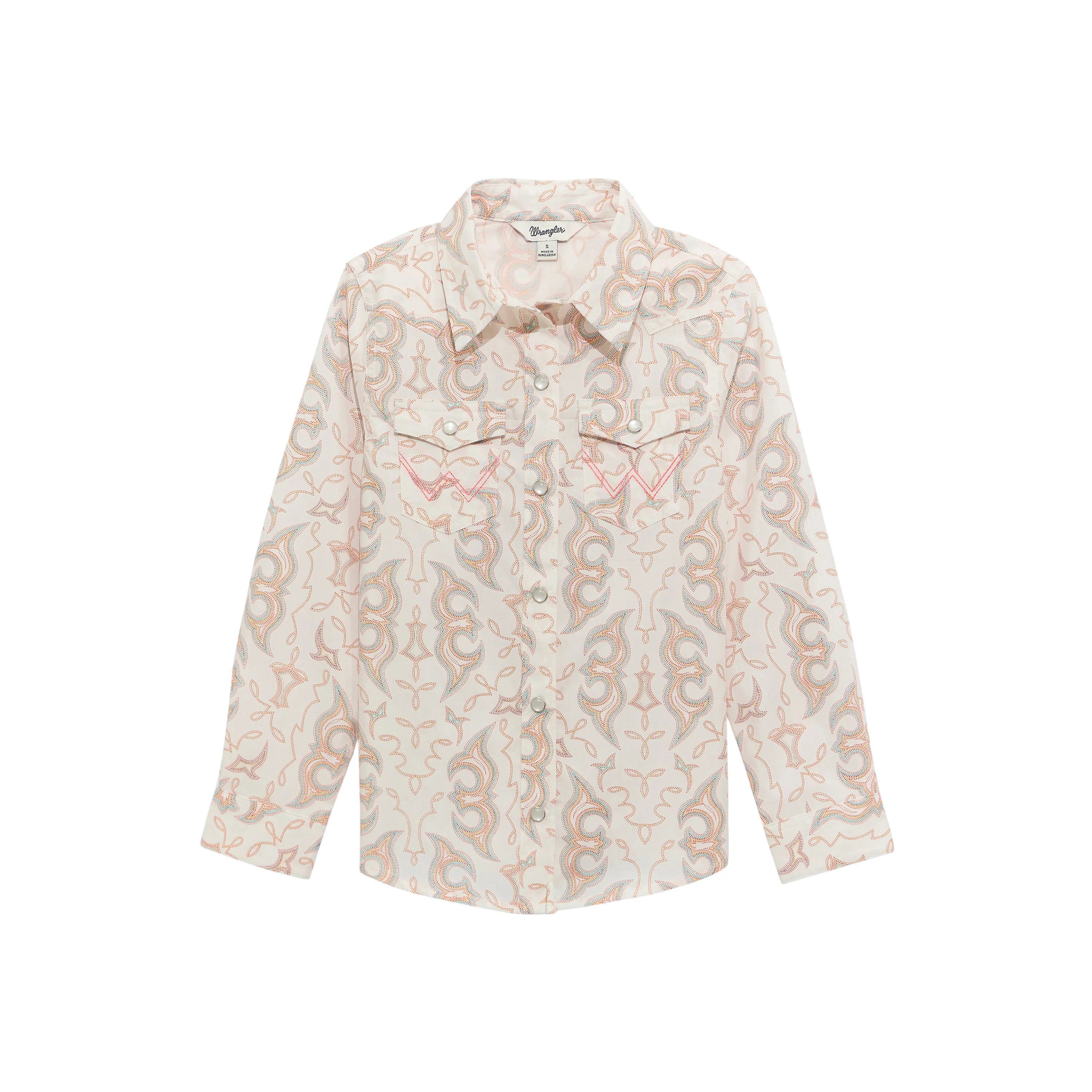 Wrangler Girl West Long Sleeve Pearl Snap Shirt