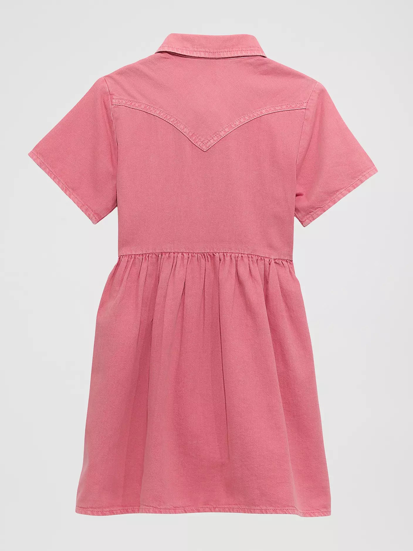 Wrangler Girls Pink Colorwash Western Denim Snap Dress