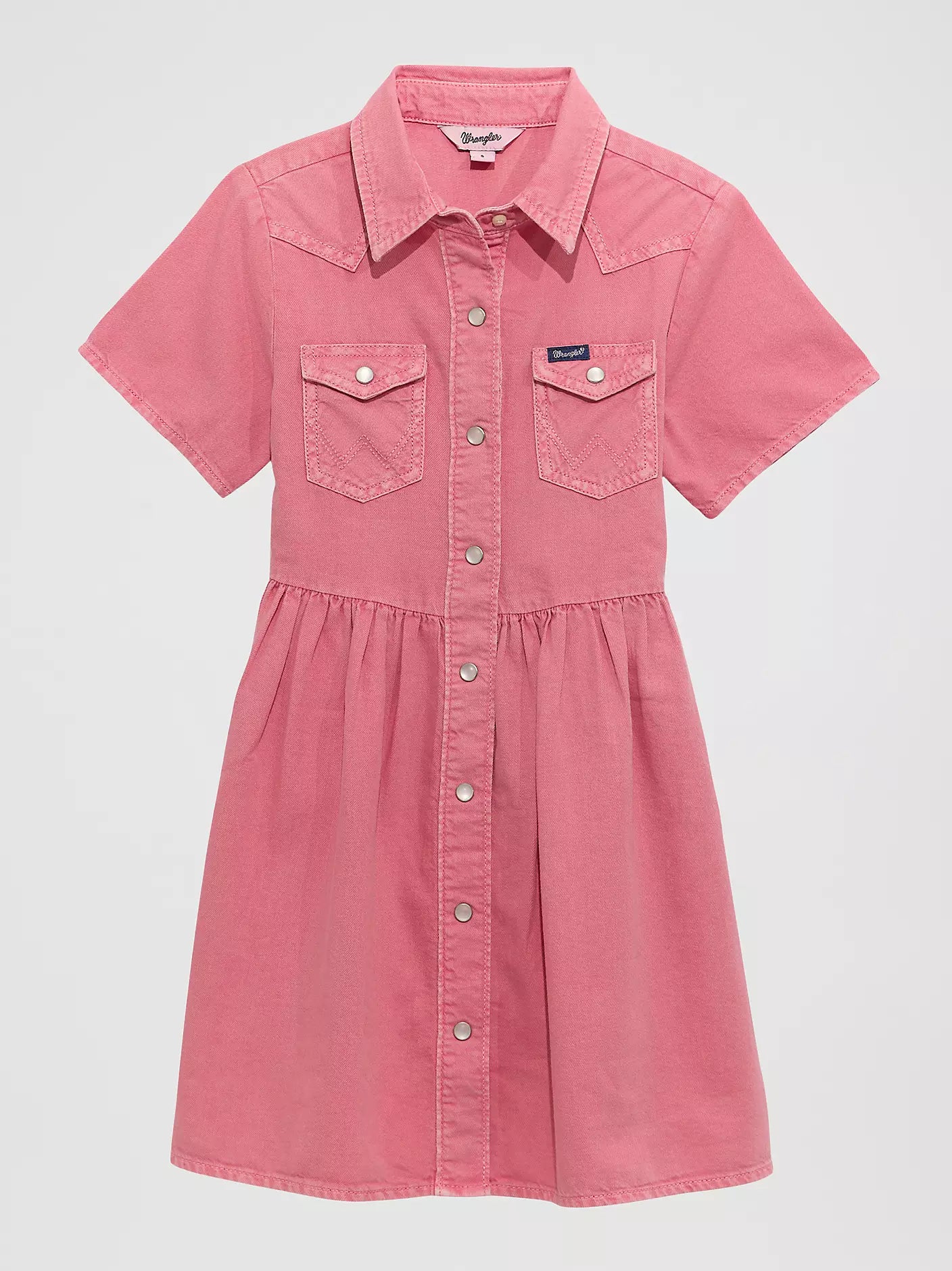 Wrangler Girl's Colorwash Denim Western Snap Dress