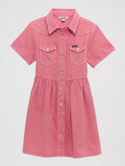 Wrangler Girl's Colorwash Denim Western Snap Dress