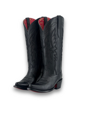 Alexa Red Bottom Snip Toe Midi Wide Calf Cowgirl Boot