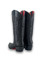 Alexa Red Bottom Snip Toe Midi Wide Calf Cowgirl Boot