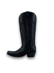 Alexa Red Bottom Snip Toe Midi Wide Calf Cowgirl Boot