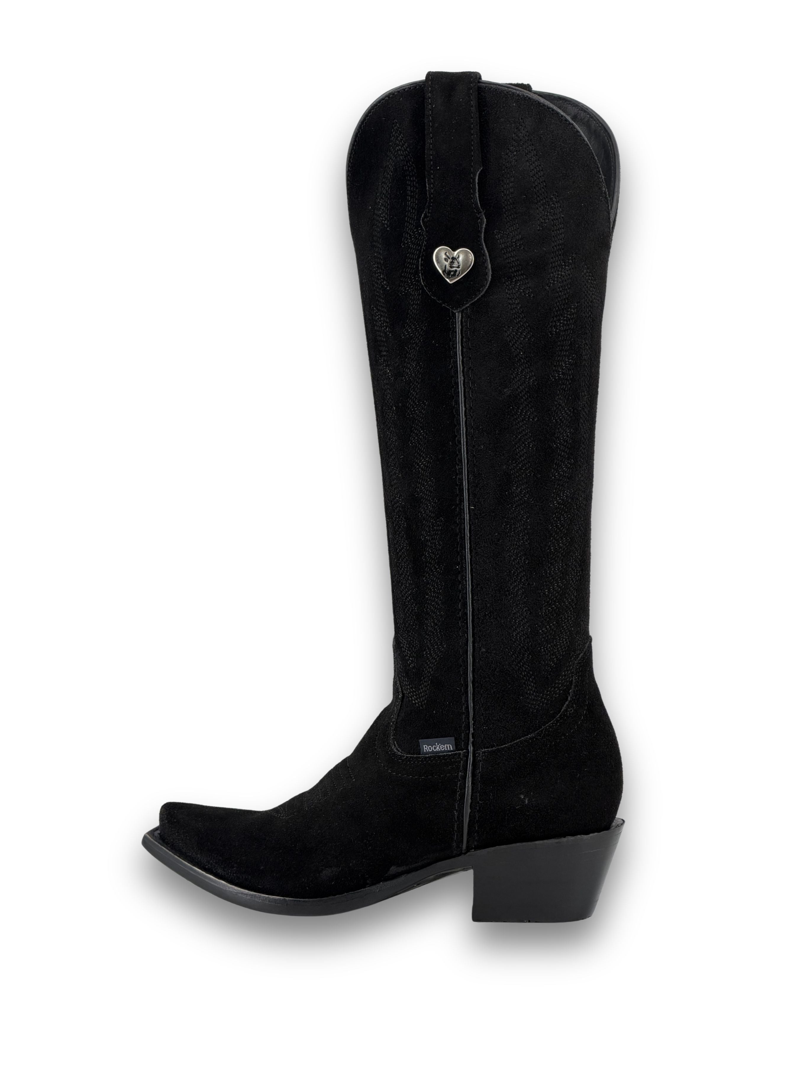Eleanor Primavera Suede Tall Snip Toe Cowgirl Boot