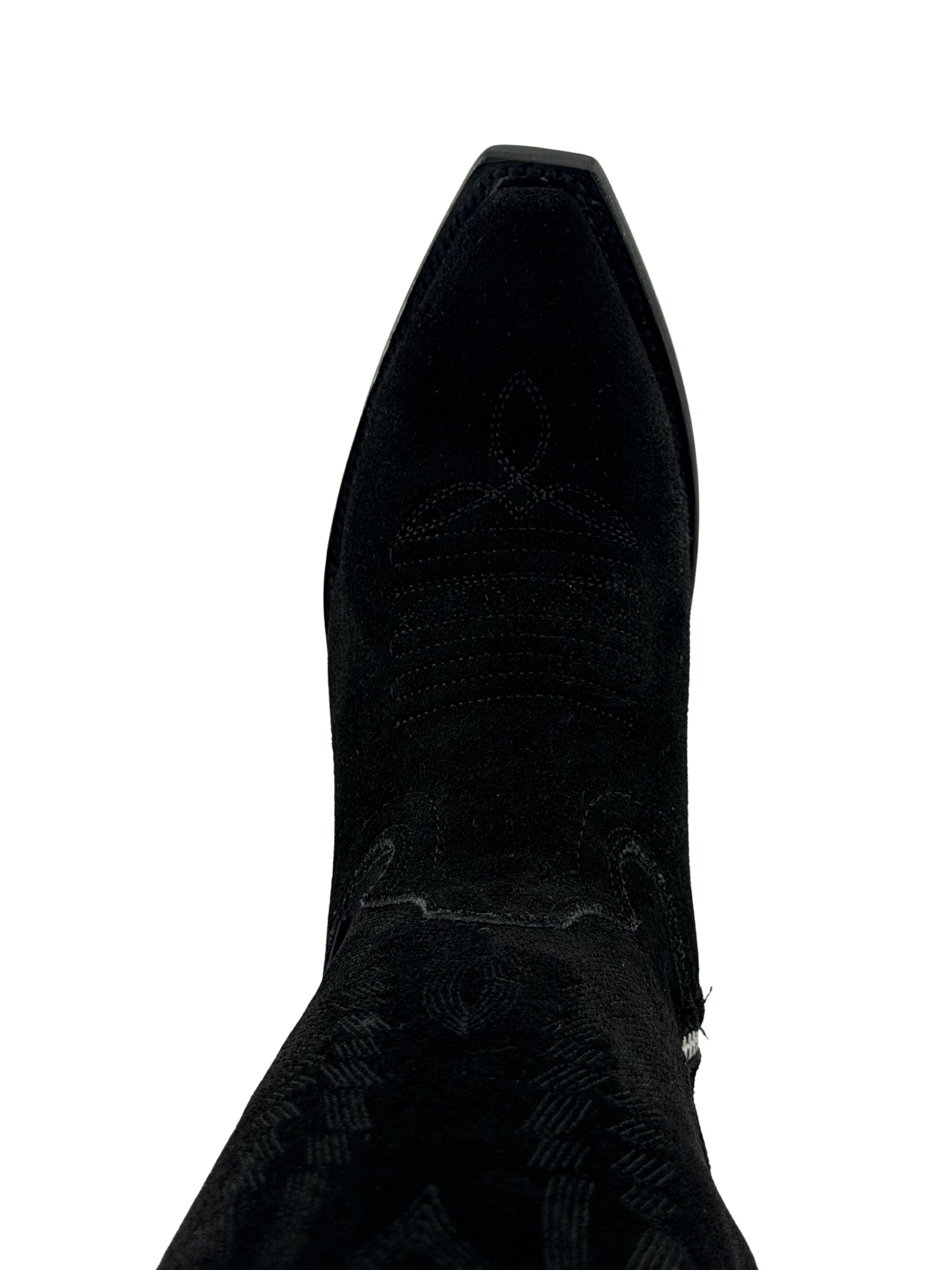 Eleanor Primavera Suede Tall Snip Toe Cowgirl Boot