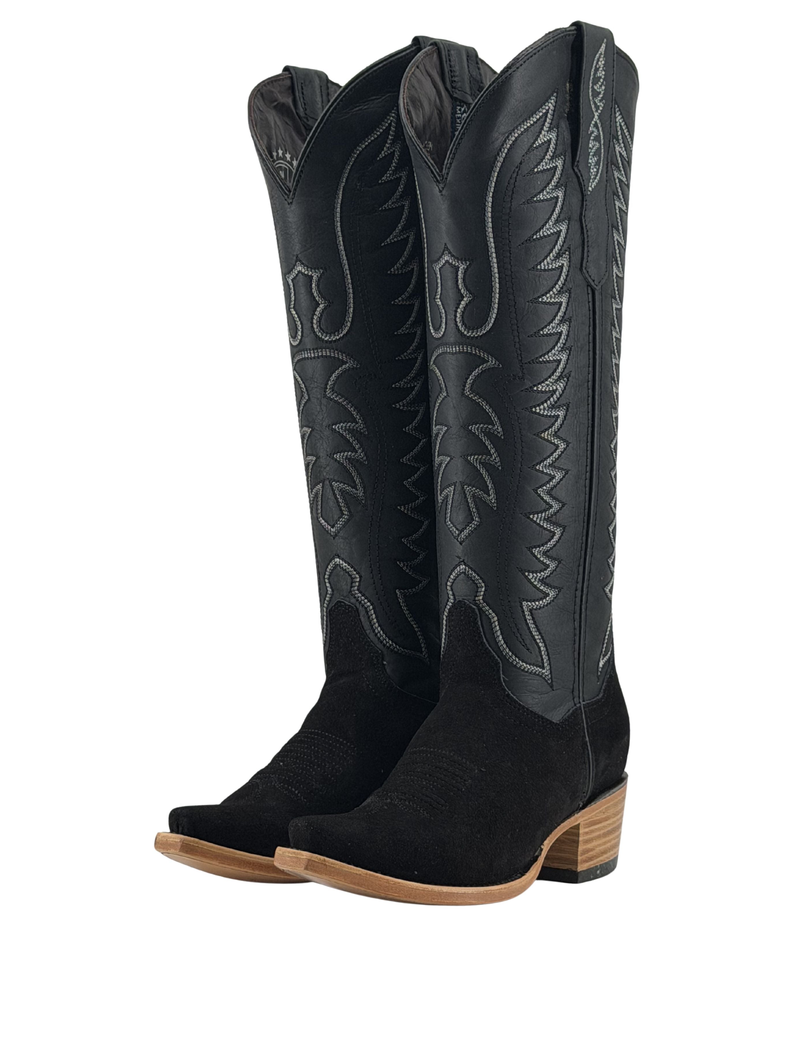 Briseida Suede Tall Snip Toe Cowgirl Boot