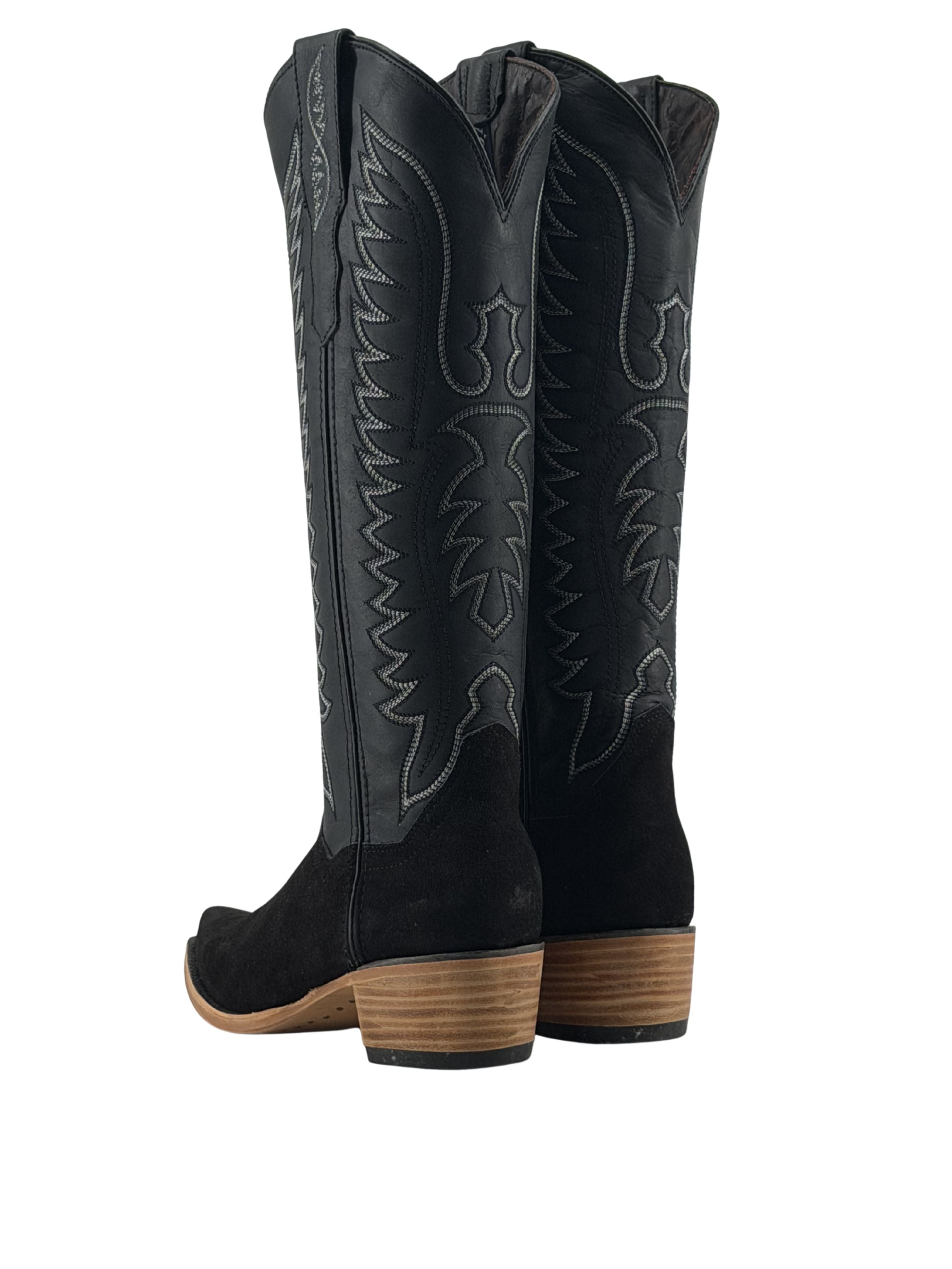 Briseida Suede Tall Snip Toe Cowgirl Boot