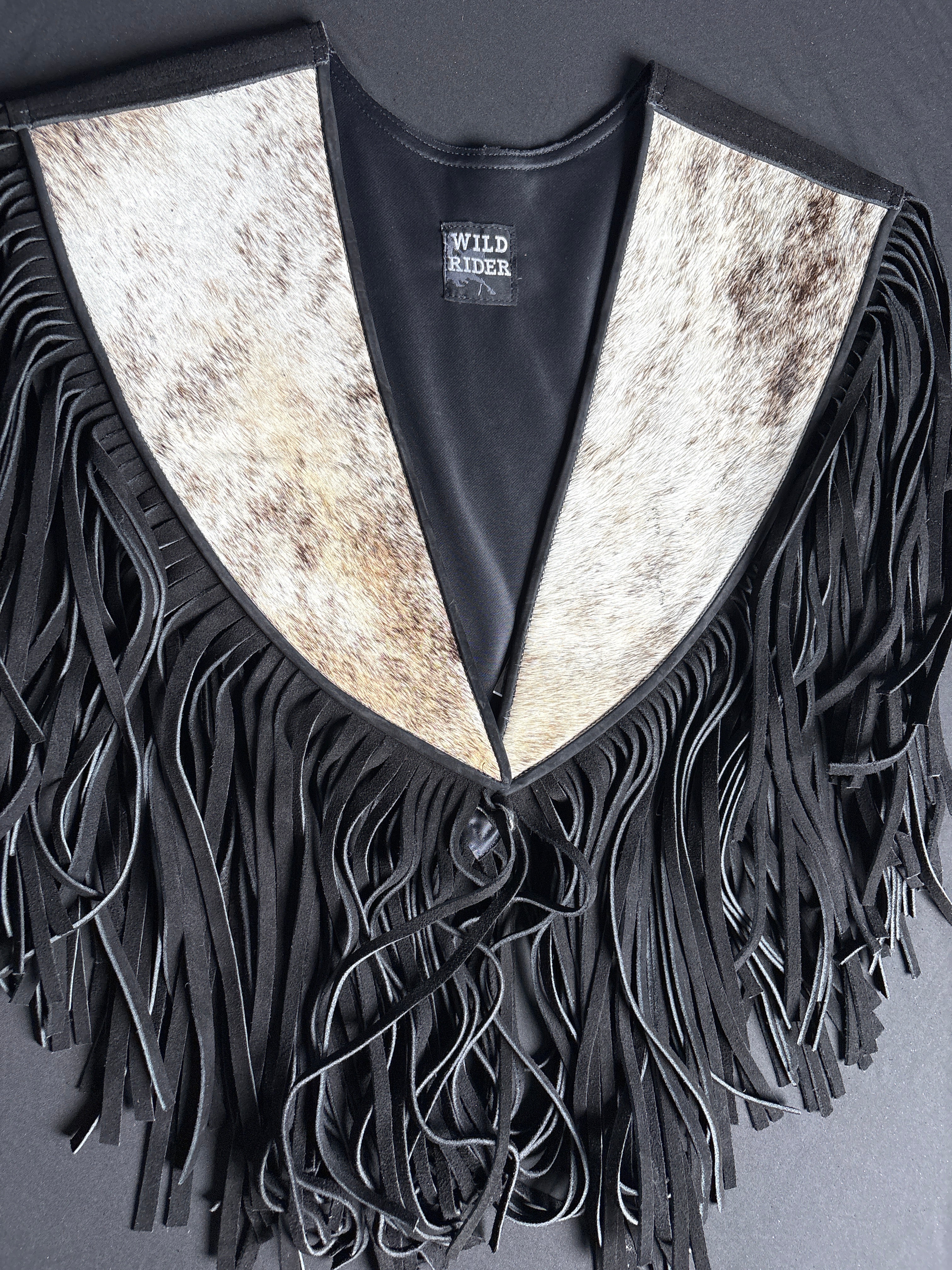Cowhide Diamond Fringe Vest