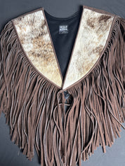 Cowhide Diamond Fringe Vest