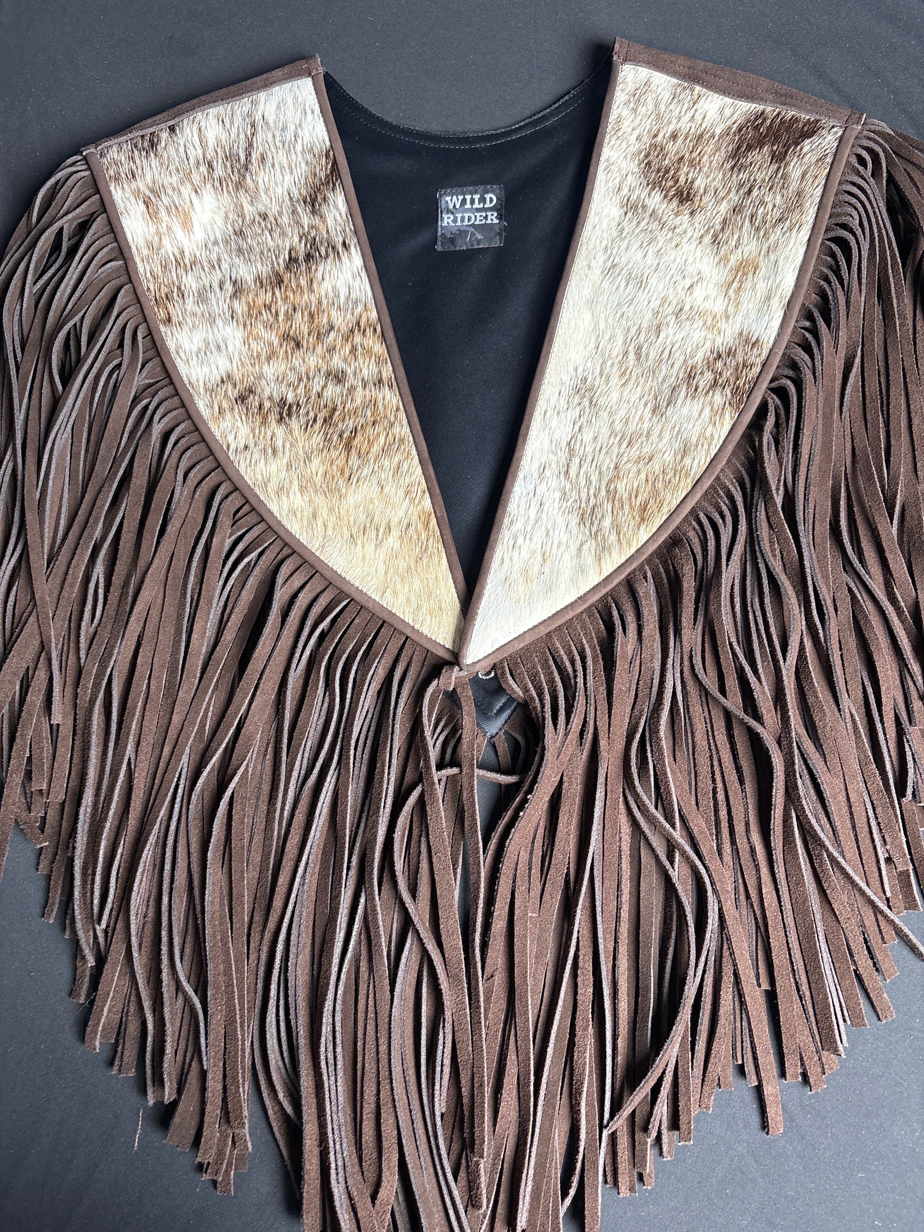 Cowhide Diamond Fringe Vest