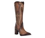 Women Cuadra CU763 LD Satro Sand Overlay & Embroidery  & Studs  Pointed  Toe