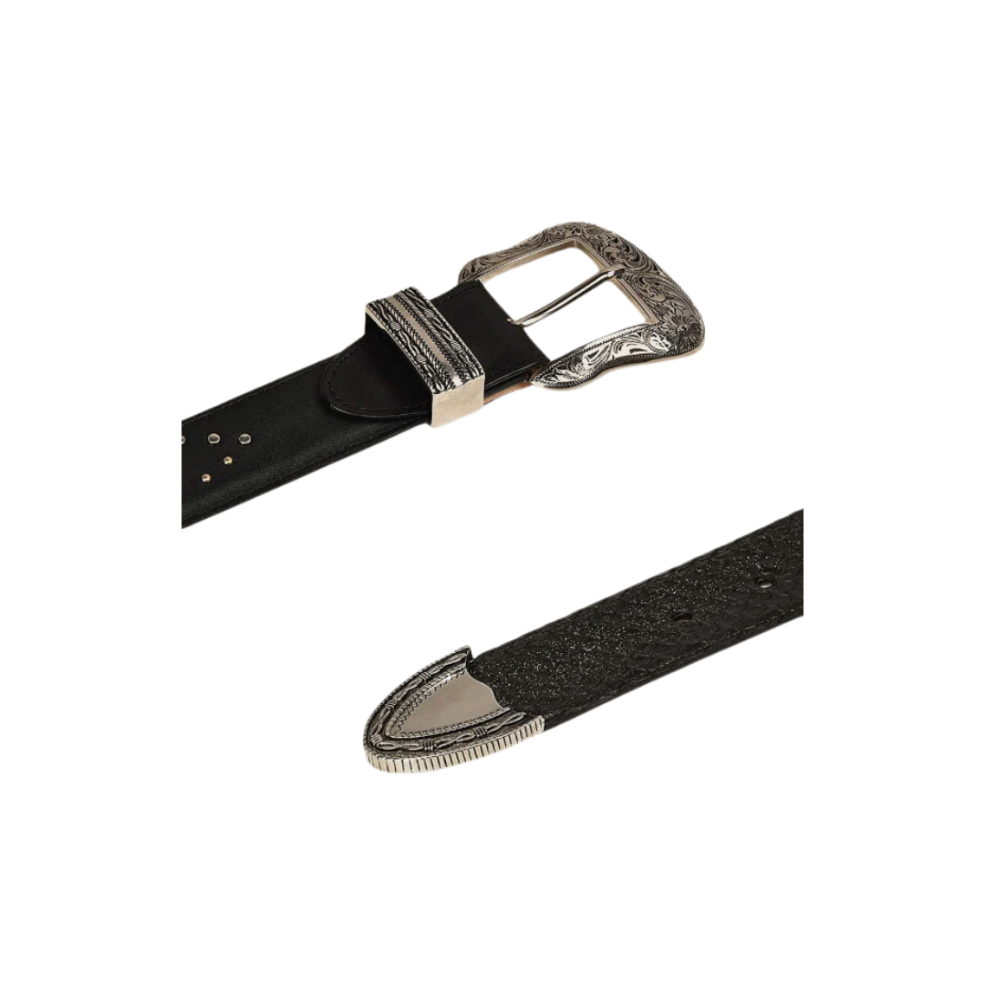 Cuadra BC269 LD Cosmo Black Python M Stitching Belt