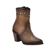 Cuadra CU773 LD Brown Cowhide Laser & Crystals Boot