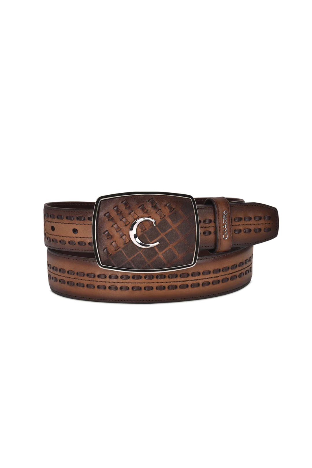 Cuadra BC243 Hand painted engraved honey western leather belt Rock Em