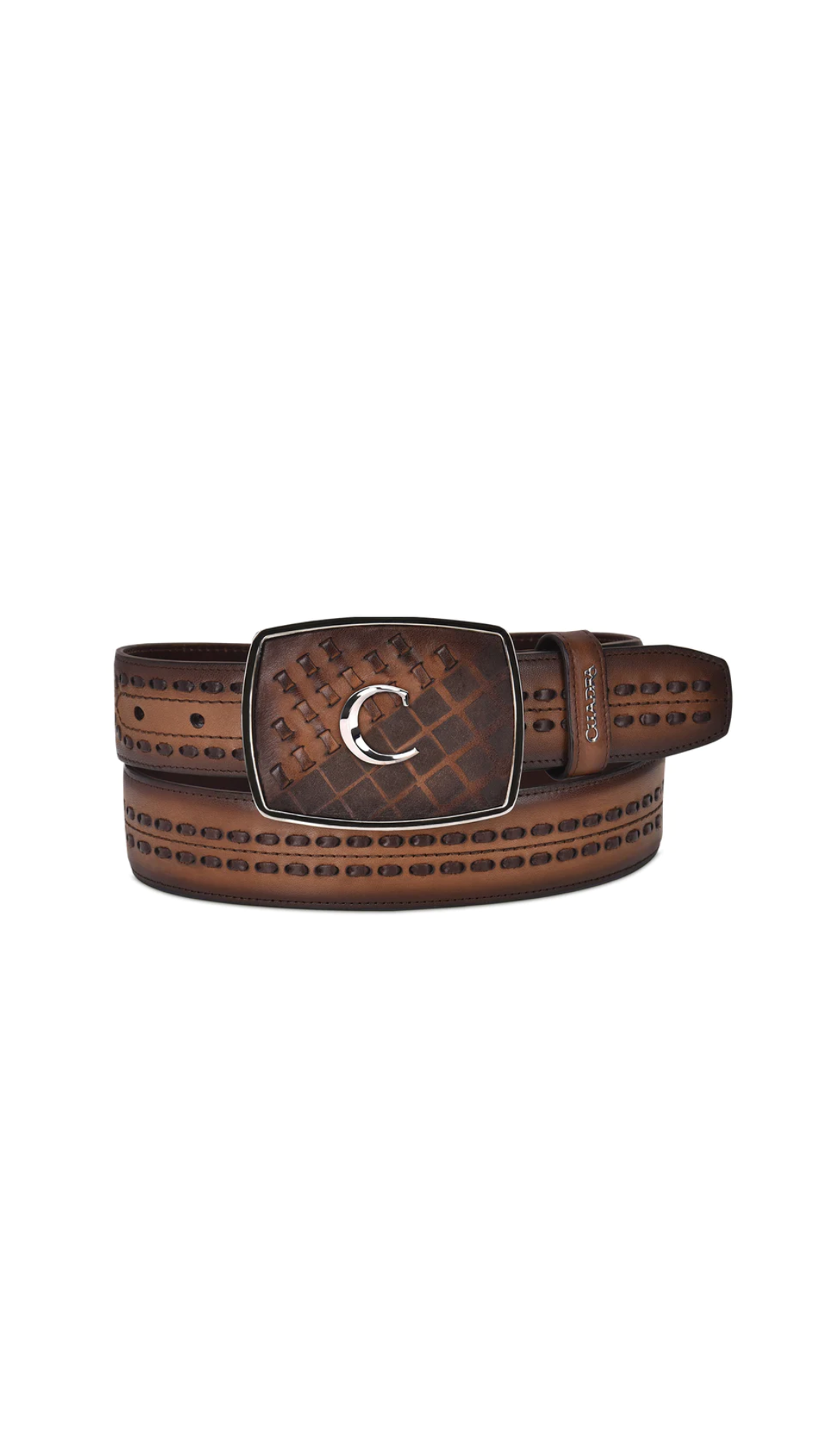 Cuadra BC243 Hand-painted engraved honey western leather belt