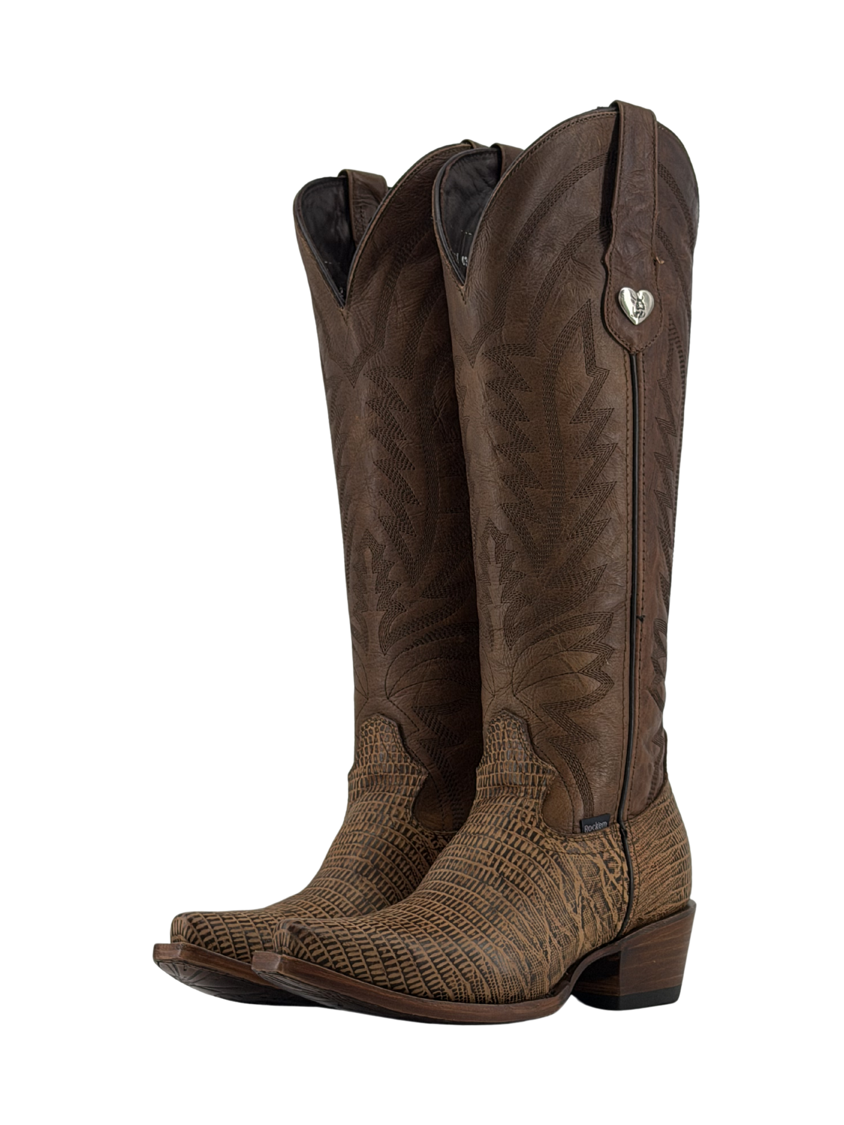 Mirabella Tall Lizard Snip Toe Cowgirl Boot