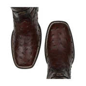 Cuadra CU677 MN Flame Brown Ostrich Laser & Embroidery Square Toe