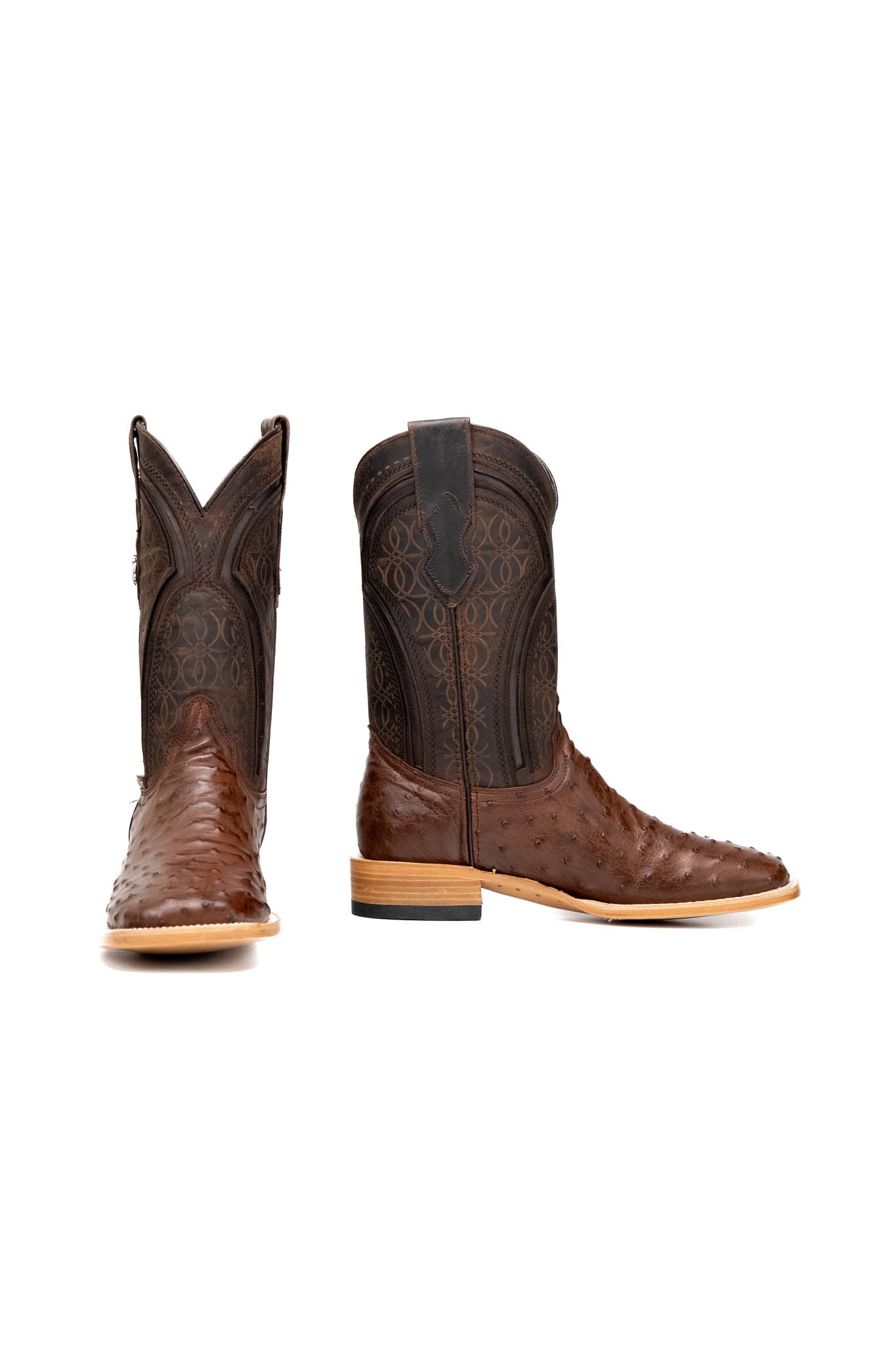 Walter Ostrich Exotic Square Toe Cowboy Boot