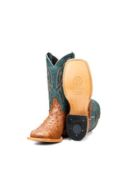 Renegate Ostrich Square Toe Cowboy Boot