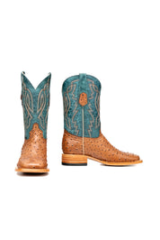 Renegate Ostrich Square Toe Cowboy Boot
