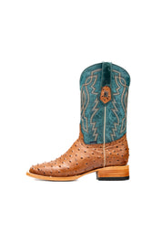 Renegate Ostrich Square Toe Cowboy Boot