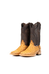 Walter Ostrich Exotic Square Toe Cowboy Boot
