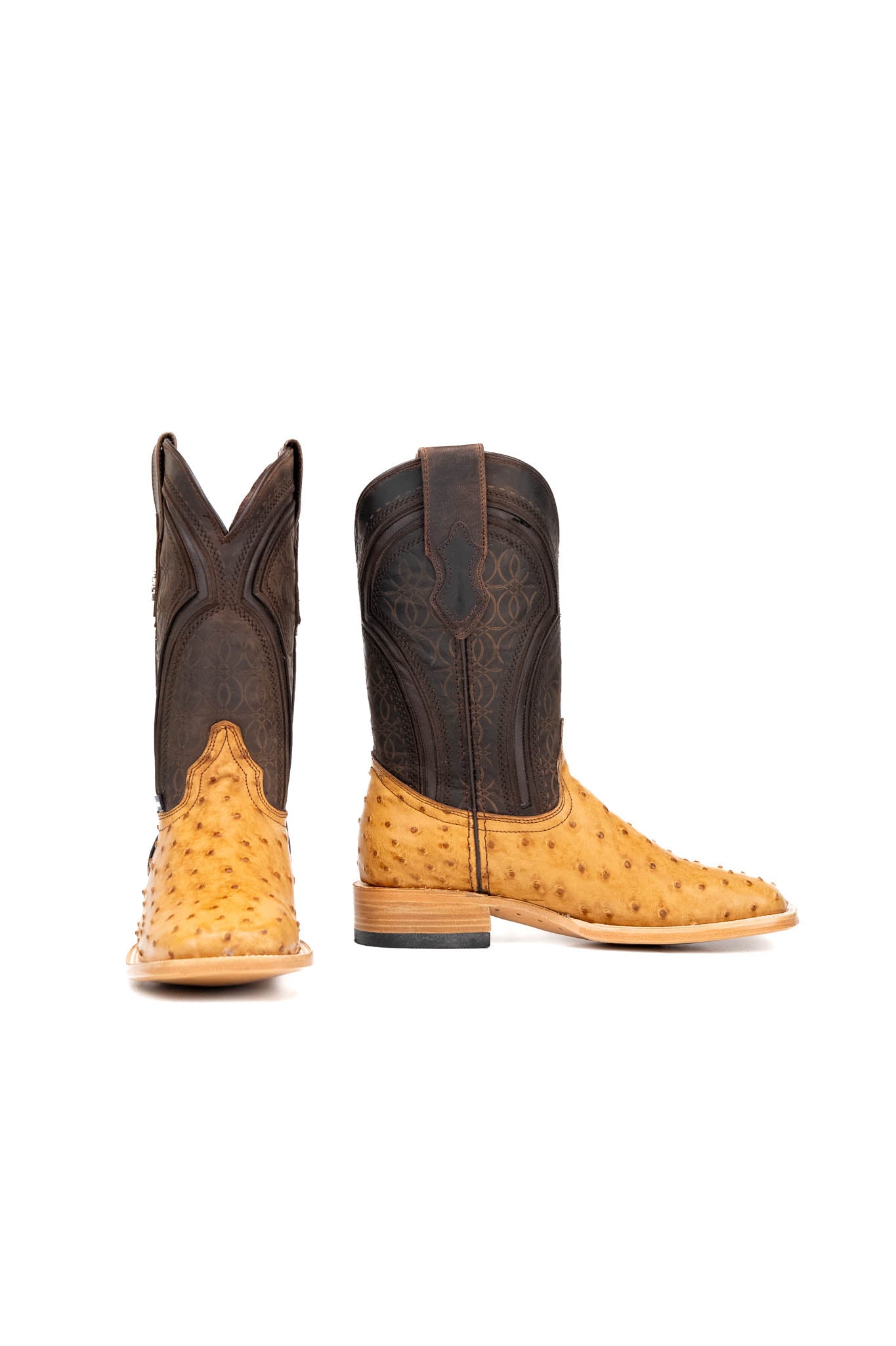 Walter Ostrich Exotic Square Toe Cowboy Boot