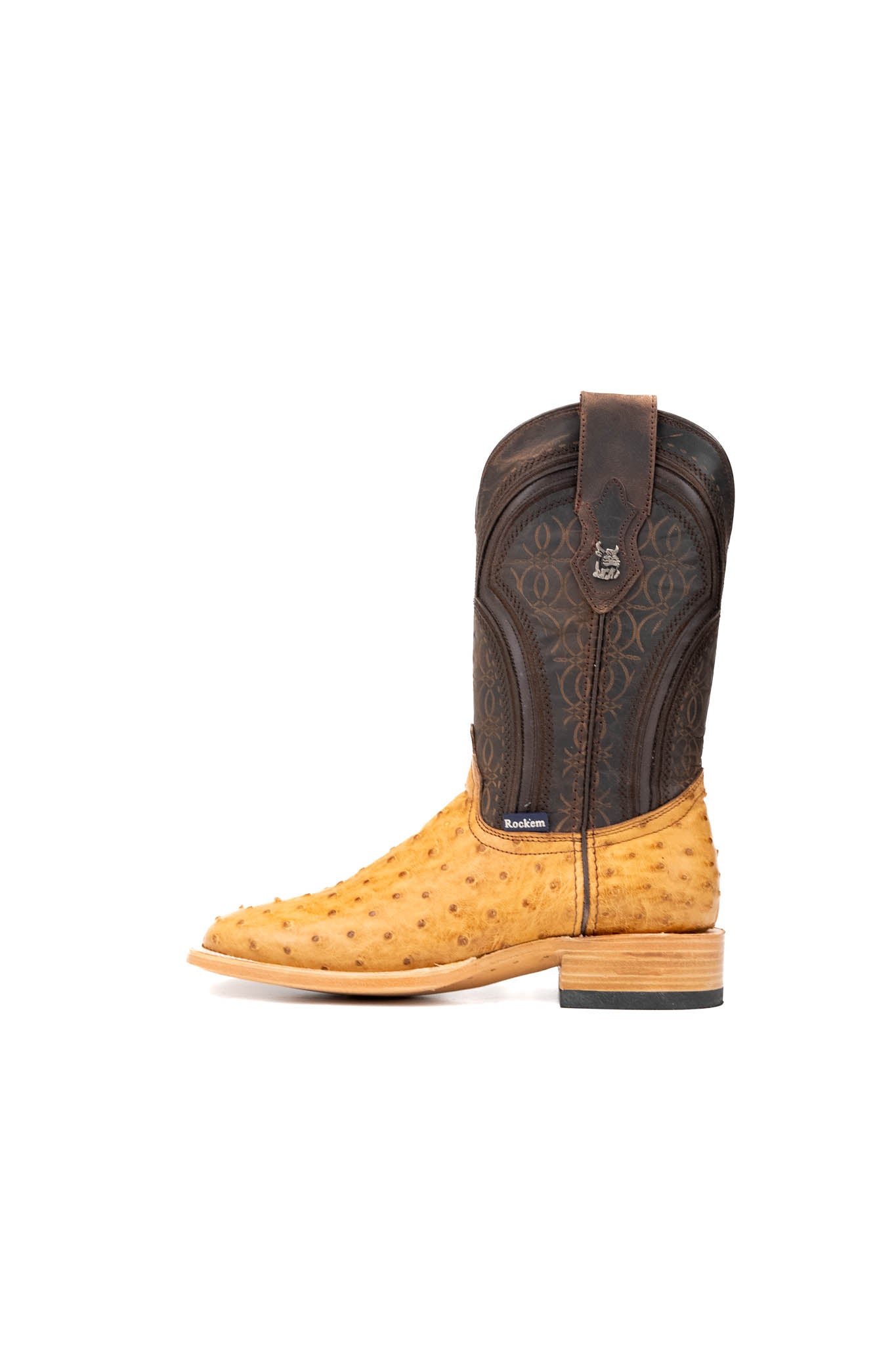 Walter Ostrich Exotic Square Toe Cowboy Boot